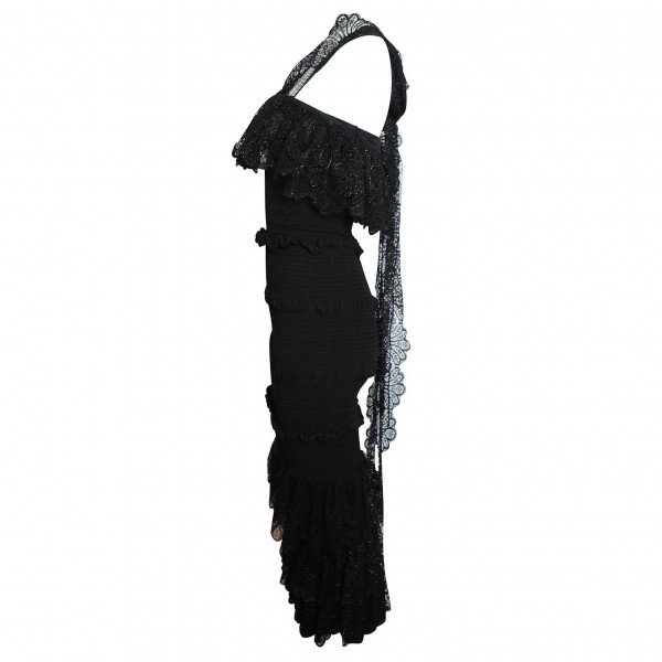 Emilio De La Morena Lace Shirring Dress