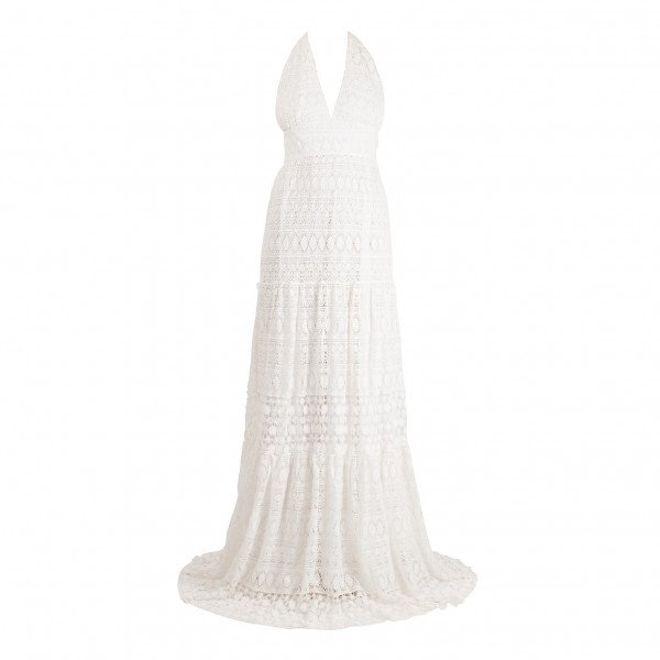 Dhela Halterneck Lace Maxi Dress
