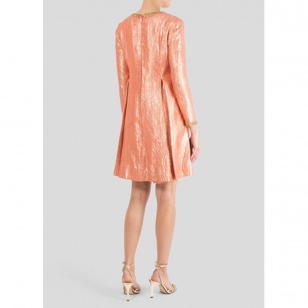 Oscar De La Renta Vintage Metallic Jacquard Dress