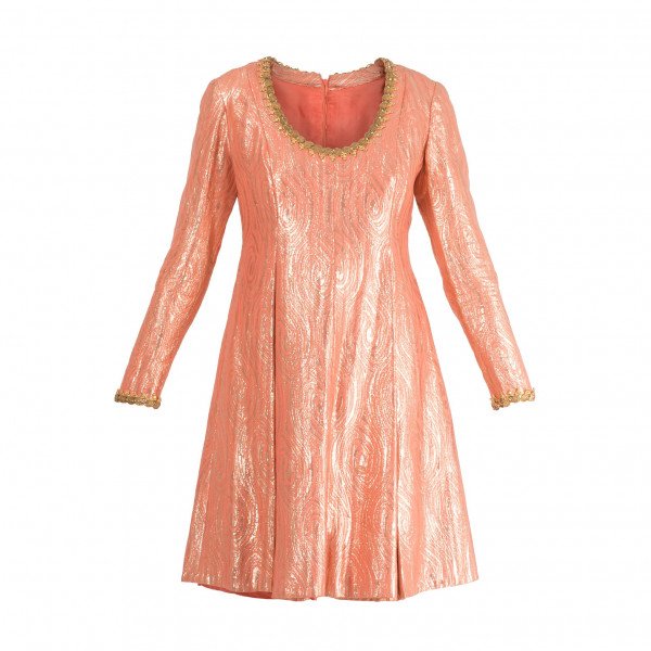 Oscar De La Renta Vintage Metallic Jacquard Dress