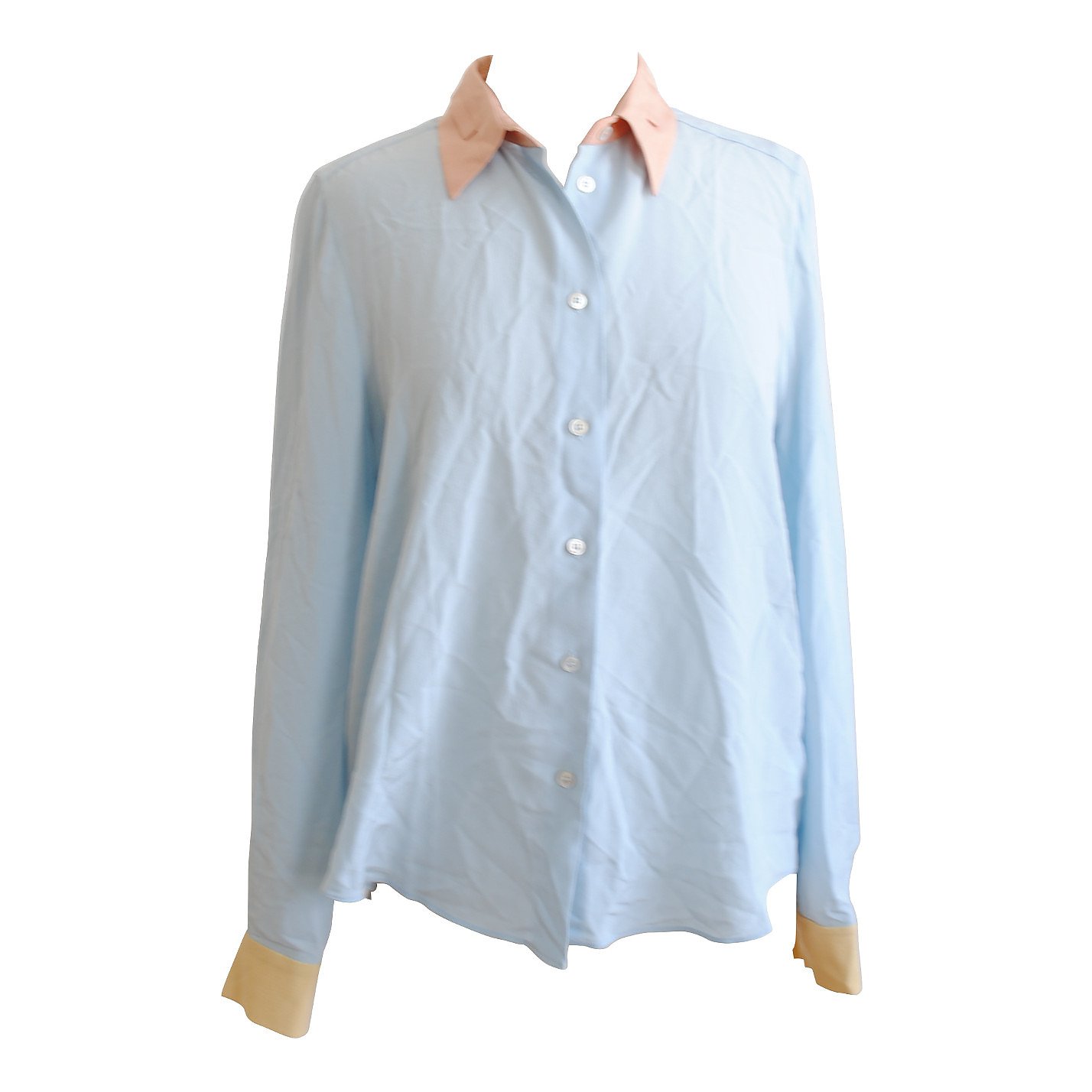 PORTS 1961 Contrast-Collar Long Sleeve Shirt