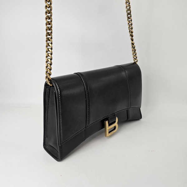 Balenciaga Hourglass Chain Bag in Black