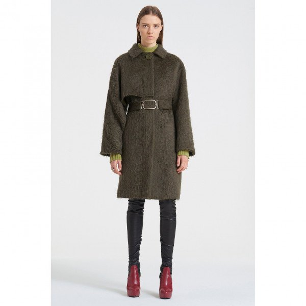 PORTS 1961 Wool Caped Trench Coat