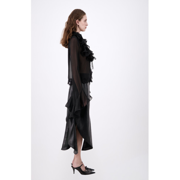 Vaillant Ruffled Top With Flared Sleeves