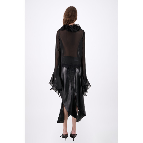 Vaillant Ruffled Top With Flared Sleeves