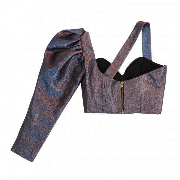 Haniko One Shoulder Metallic Top