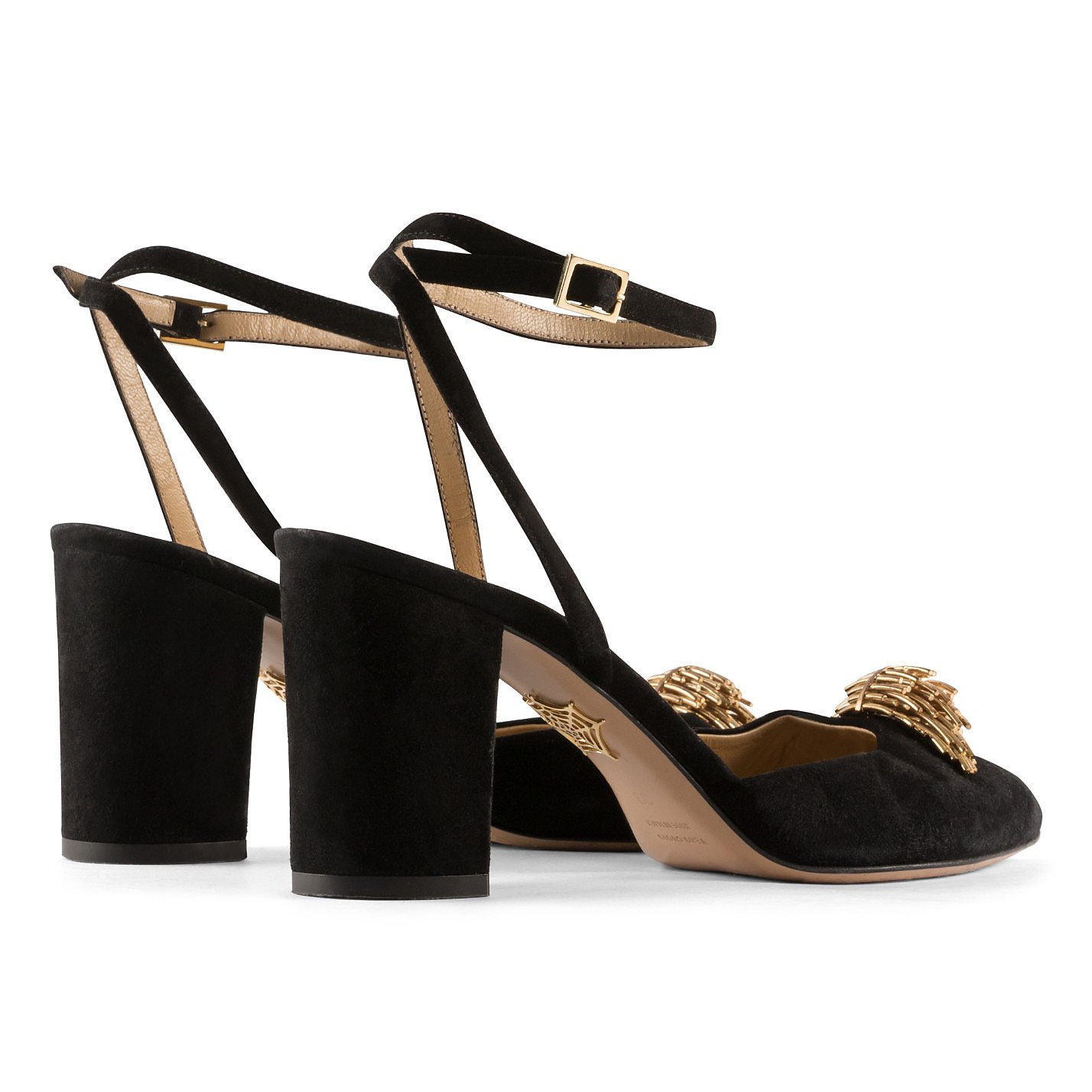 embellished heel pump