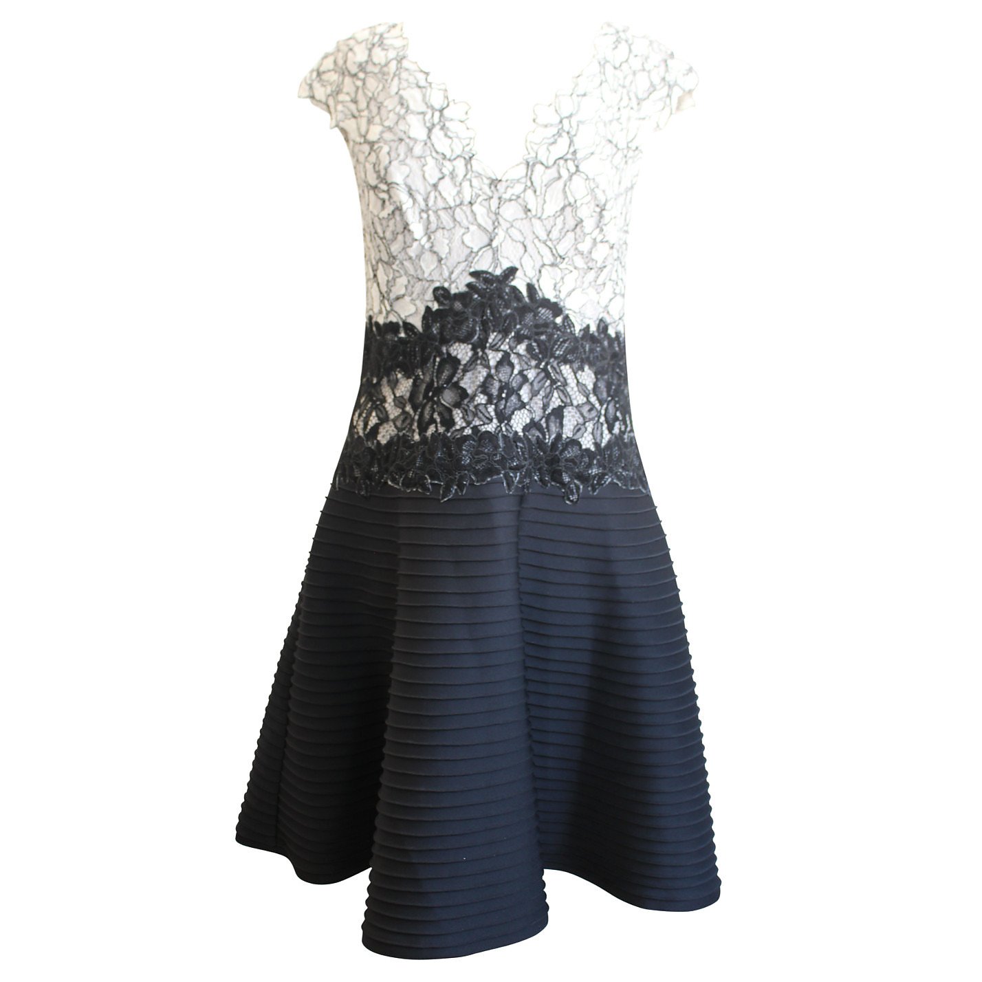 Tadashi Shoji Appliquéd Lace Scuba Dress