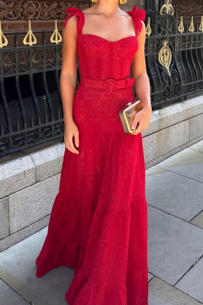Nadine Merabi Miranda red dress