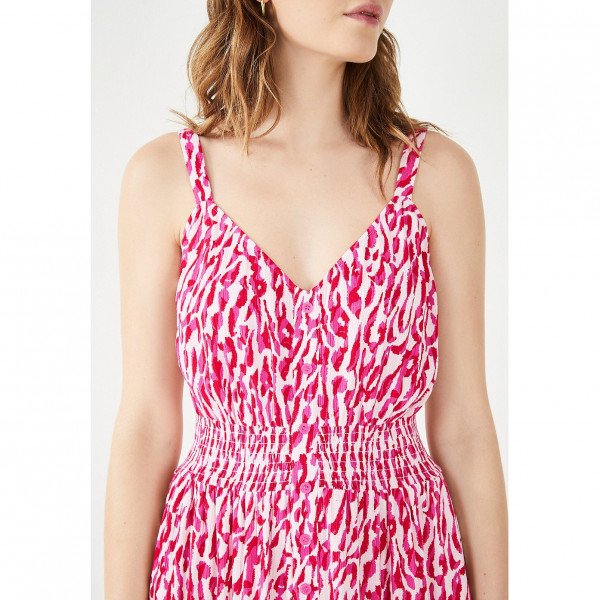 Hush Evelina Shirred Dress In Abstract Animal Print