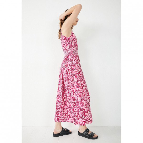 Hush Evelina Shirred Dress In Abstract Animal Print