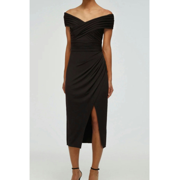 Self-Portrait Crossover Midi Dress