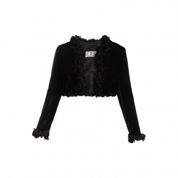 Rent Buy Oliver by Valentino Vintage Cropped Velvet Jacket MY WARDROBE HQ