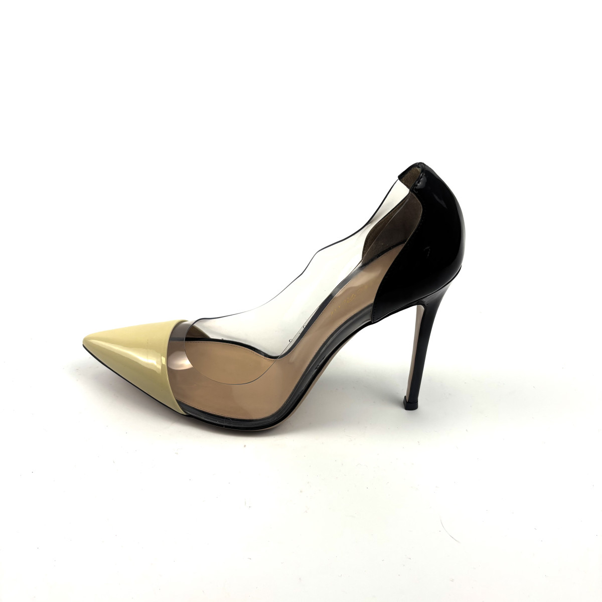 GIANVITO ROSSI Plexi Two-Tone Patent Leather Pumps