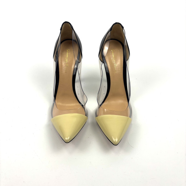 GIANVITO ROSSI Plexi Two-Tone Patent Leather Pumps