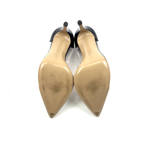 GIANVITO ROSSI Plexi Two-Tone Patent Leather Pumps