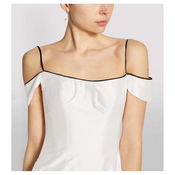 Rasario Silk Off-The-Shoulder Midi Dress