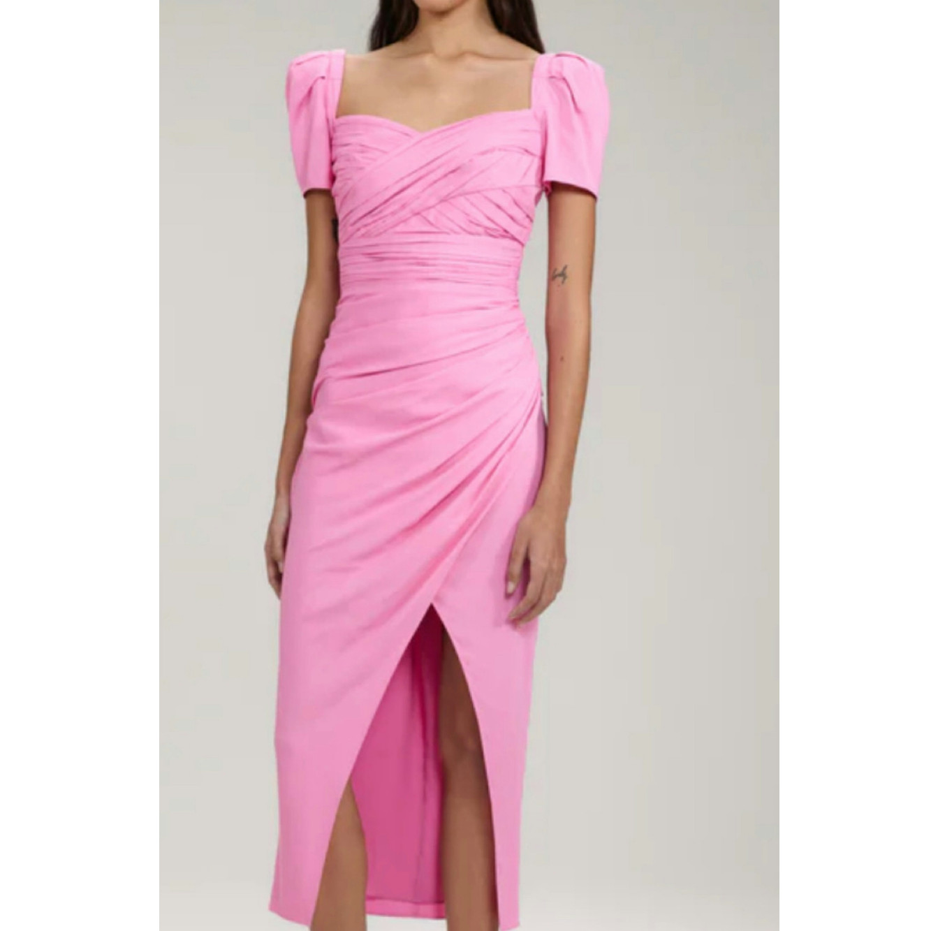 Rent Buy Self Portrait Pink Iris Midi Dress My Wardrobe Hq 4025