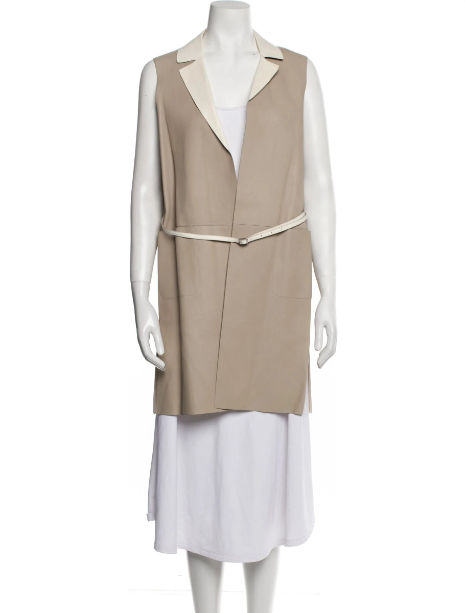 Loro Piana Lambskin Sleeveless Belted Jacket