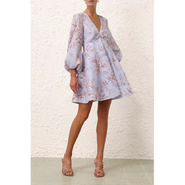 ZIMMERMANN Tie Neck Mini Dress