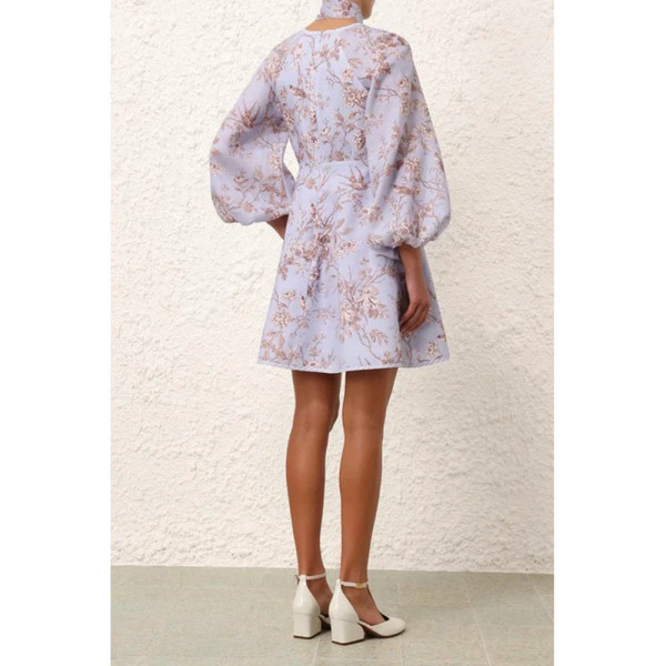 ZIMMERMANN Tie Neck Mini Dress