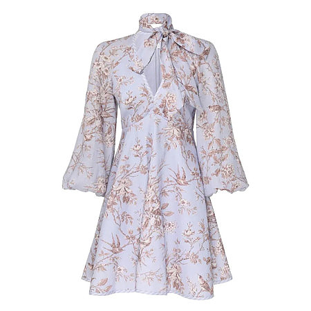 【Zimmermann】PAVILION TIE NECK MINI DRESS タイネック ミニ Zimmermann PAVILION TIE NECK MINI DRESS | REVERSIBLE
