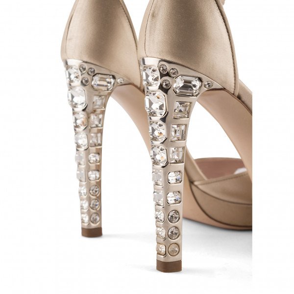 Miu Miu Raso Sabbia Satin Open-Toe Heels