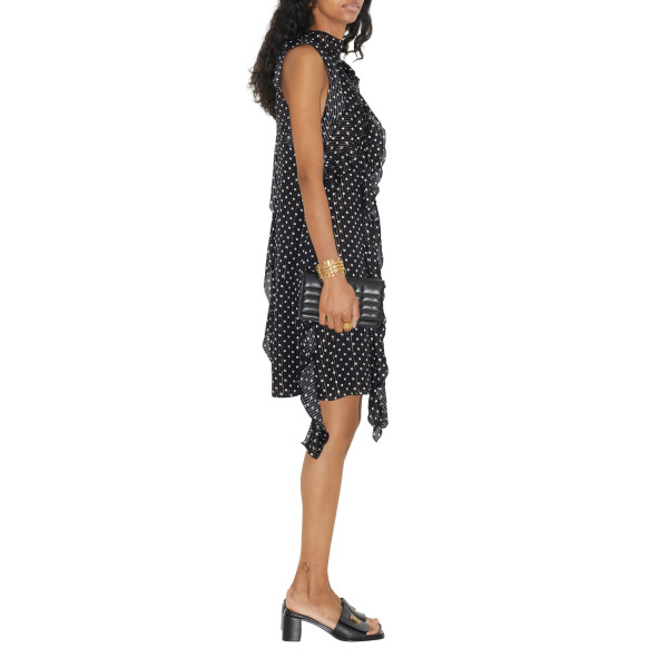Burberry Ruffled Polka Dot Silk Chiffon Dress