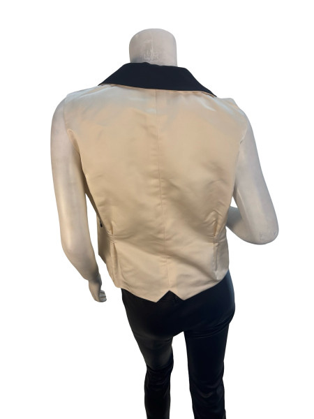 CHANEL Cream and Black Satin Waistcoat
