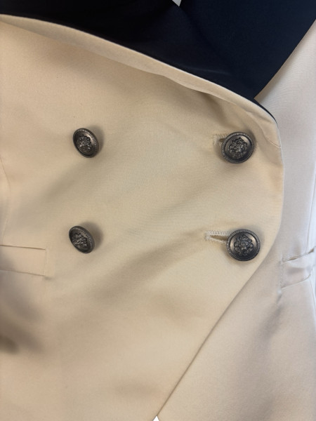 CHANEL Cream and Black Satin Waistcoat