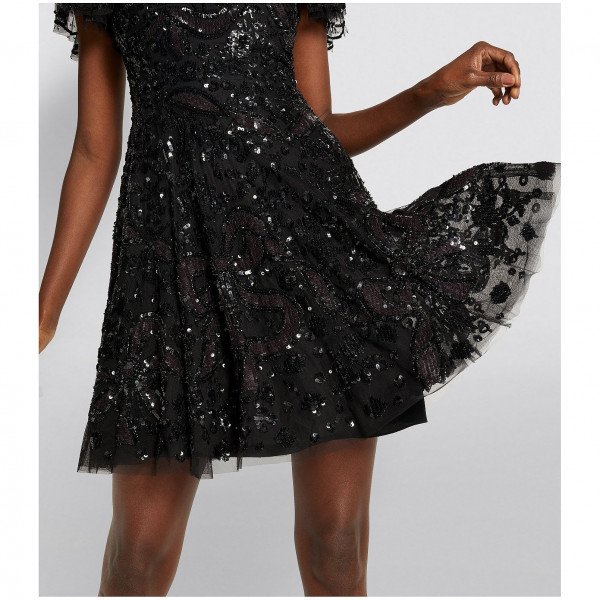 Needle & Thread Sequin-Embellished Shirley Ribbon Mini Dress