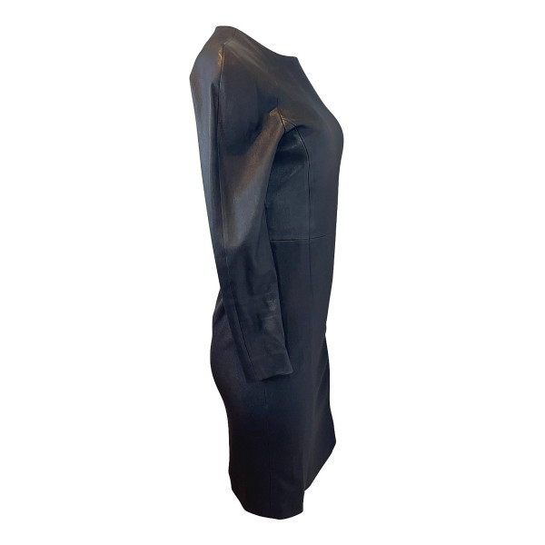 PRADA Leather Long Sleeved Dress