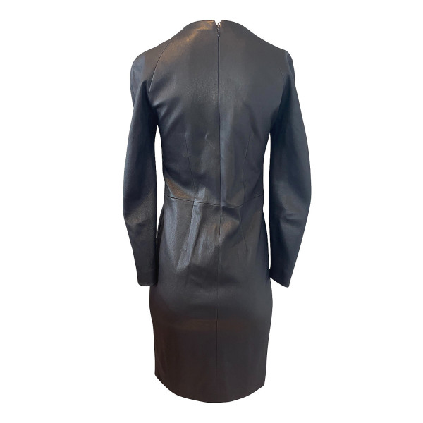 PRADA Leather Long Sleeved Dress