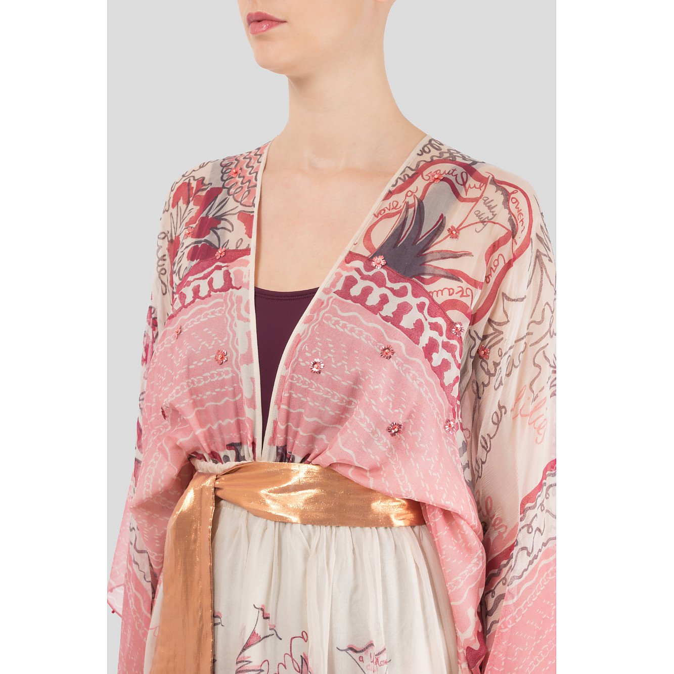 Zandra Rhodes Silk-Chiffon Pearl Maxi Dress