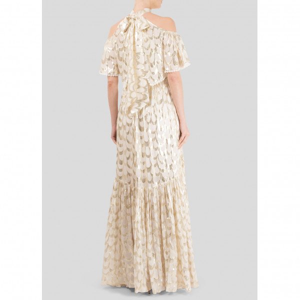 Temperley London Metallic Off-The-Shoulder Gown