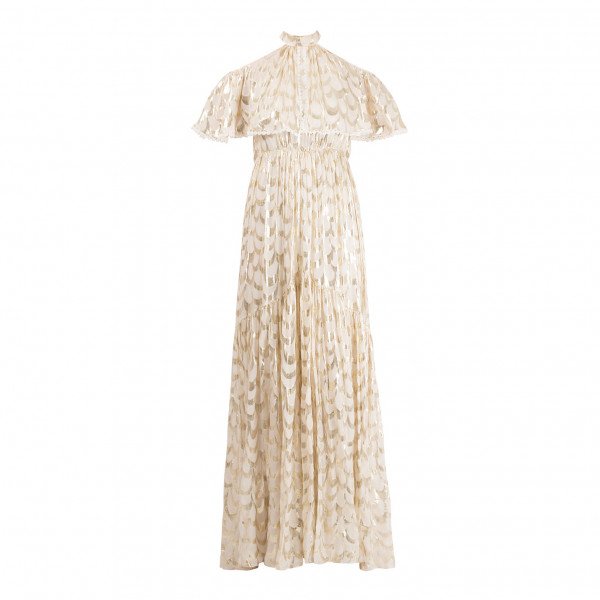 Temperley London Metallic Off-The-Shoulder Gown
