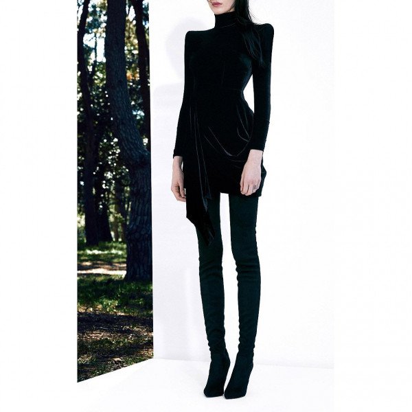 Rent Buy Alex Perry Parker Draped Velvet Mini Dress MY WARDROBE HQ