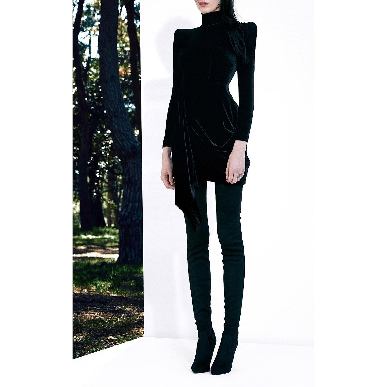 alex perry black velvet dress