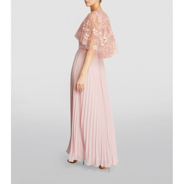 Self-Portrait Chiffon Blossom Sequin Maxi Dress