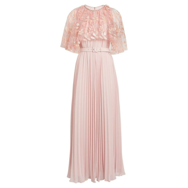 Self-Portrait Chiffon Blossom Sequin Maxi Dress