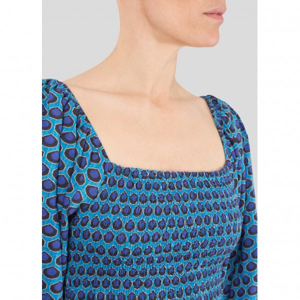 RHODE Harper Abstract-Print Cotton Midi Dress