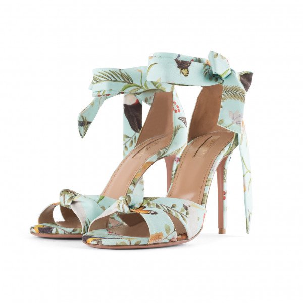 Aquazzura Floral Open-Toe Heels
