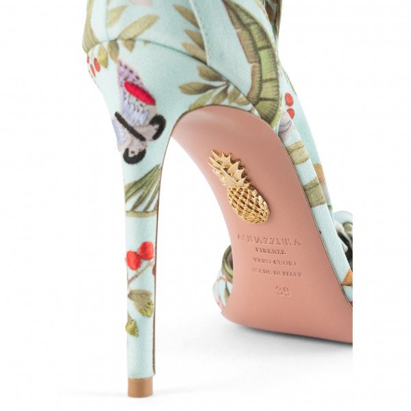 Aquazzura Floral Open-Toe Heels