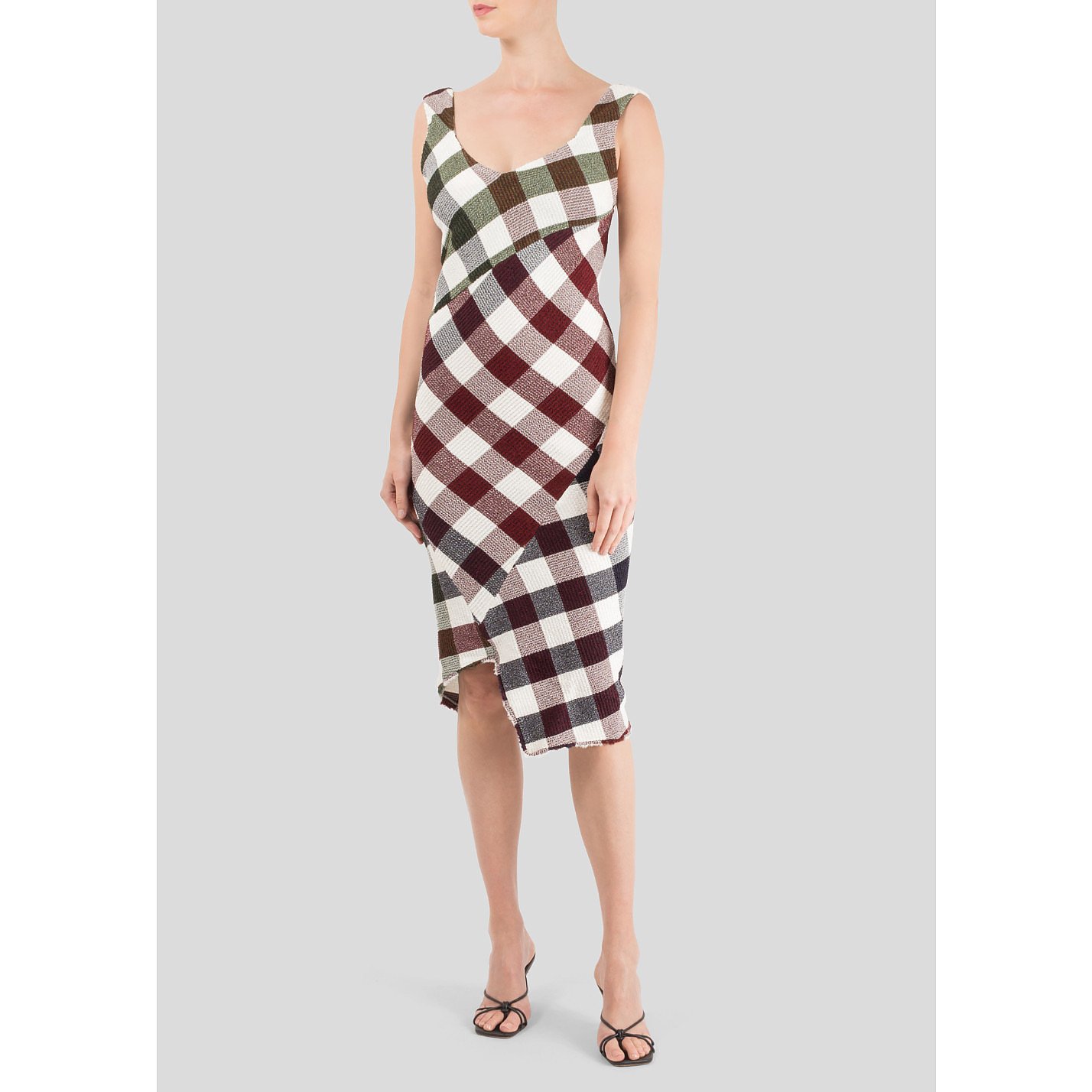 Checkered Dress With Cut Out Hem My Wardrobe Hq Rent Designer