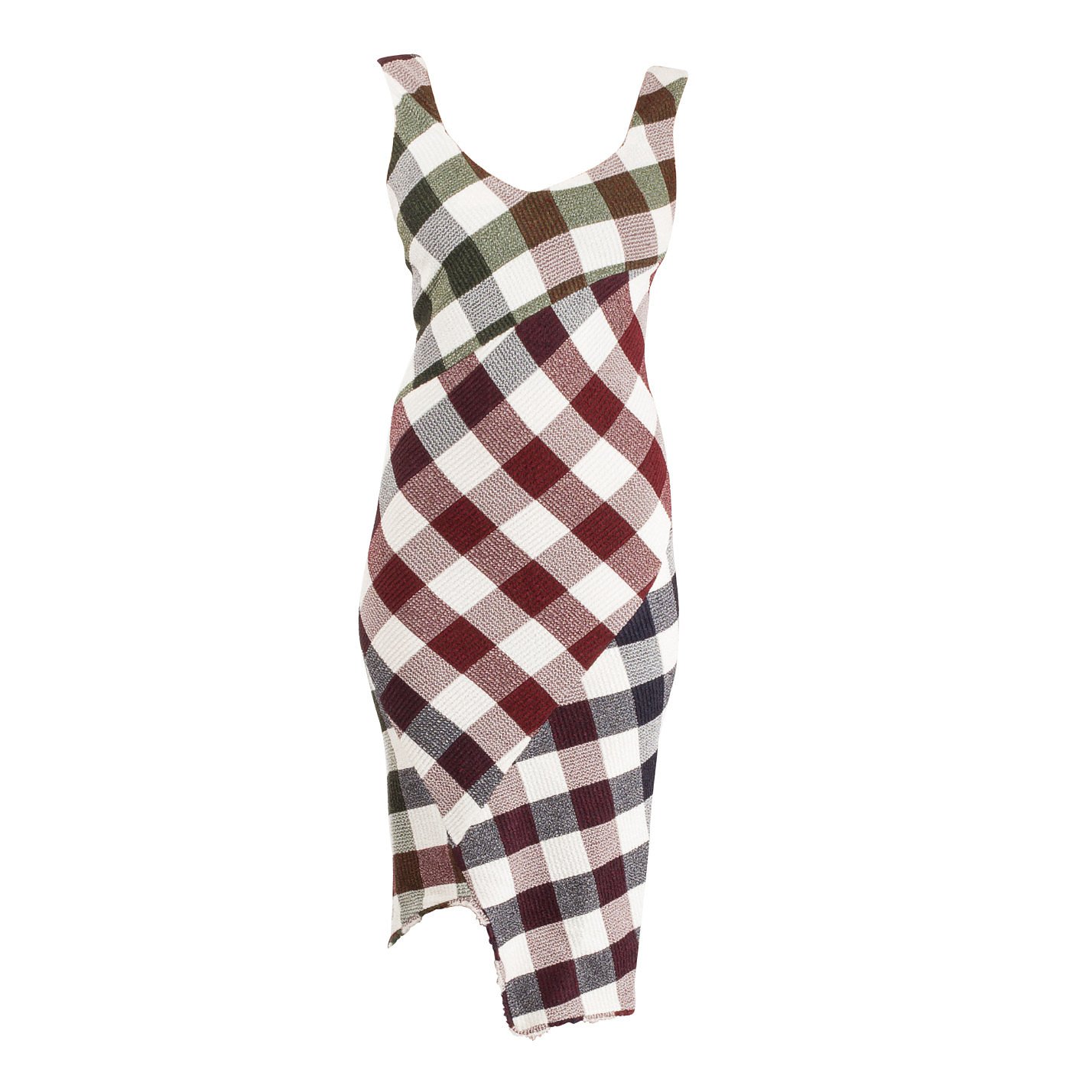 red and white checkered dress