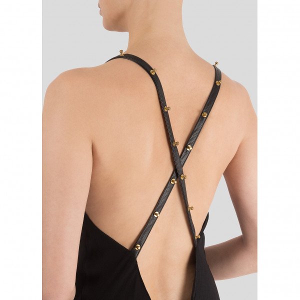 Felder Felder Silk Gown With Studded Leather Straps