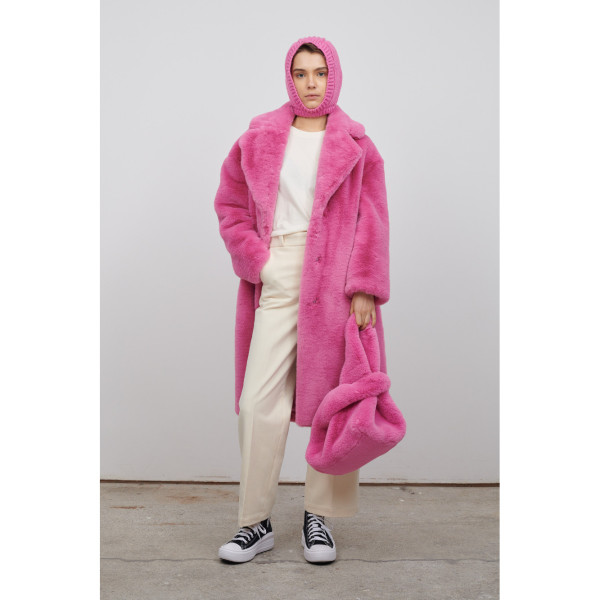 Rent Buy Jakke Katie Faux Fur Coat Bubblegum Pink MY WARDROBE HQ