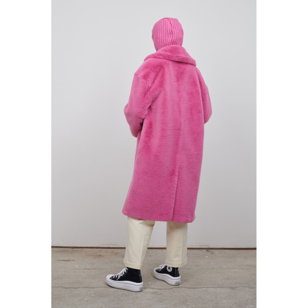muguet volume fake fur coat ピンク
