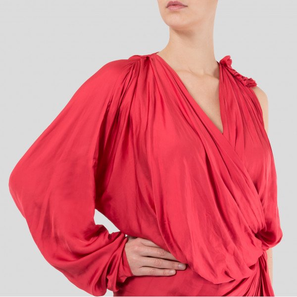 Lanvin Draped One Shoulder Dress