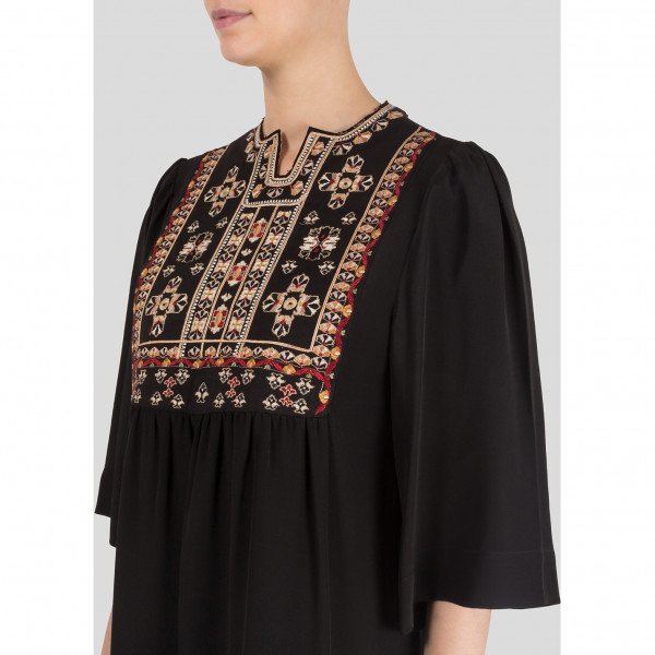 Isabel Marant Embroidered Long Sleeve Mini Dress